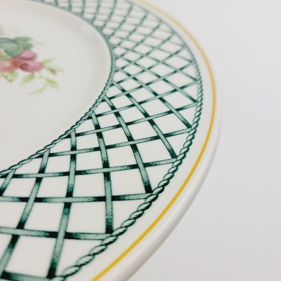 Villeroy & Boch Basket Dinner Plate Fruit Basket Center Green Lattice Germany - Picture 5 of 9